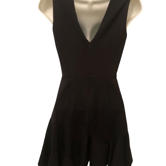 Rebecca Taylor Scoop Neck Mini Dress 0 Flare Skirt Black Stretch Empire Waist - Picture 3 of 5